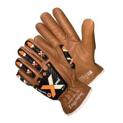 XPRO® Water/oil resistance goatskin leather gloves with Impact and cut protection